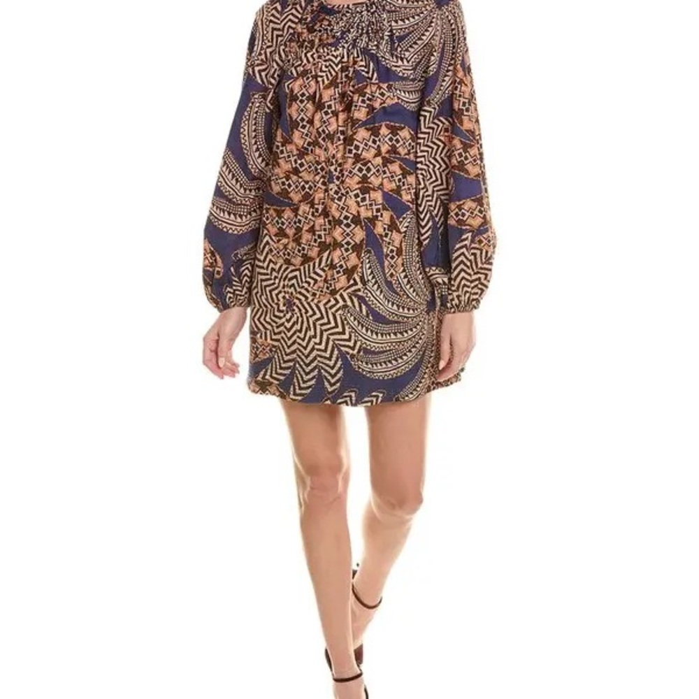 Farm Rio Yawanawa Vanahu Navy Organic Cotton Mini Dress Sz L - Picture 13 of 13
